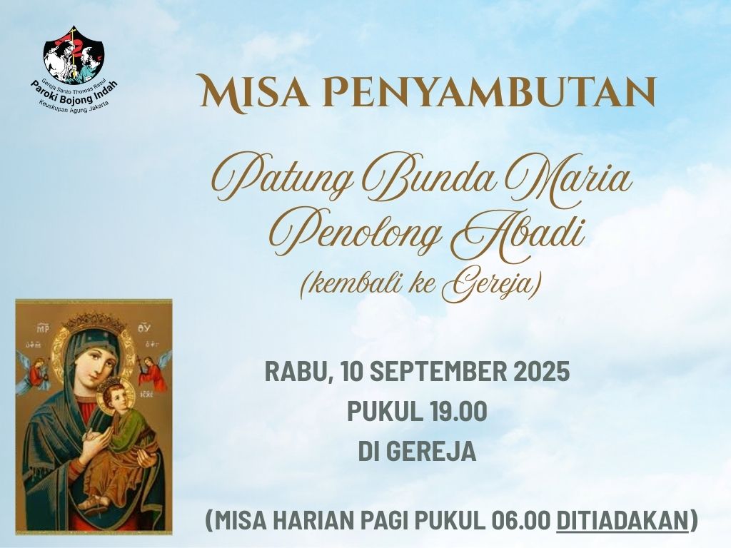Misa Penyambutan Patung BMPA 10 September 2025 pk 19 di Gereja Sathora.