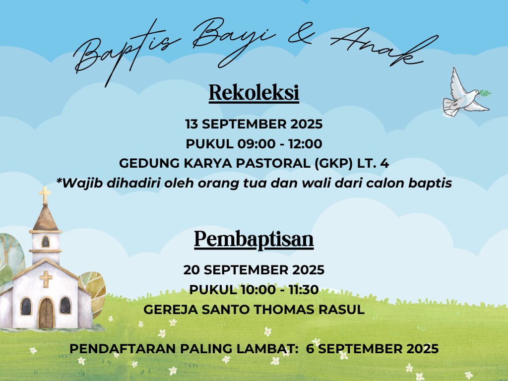 Baptis Bayi & Anak Sathora September 2025.