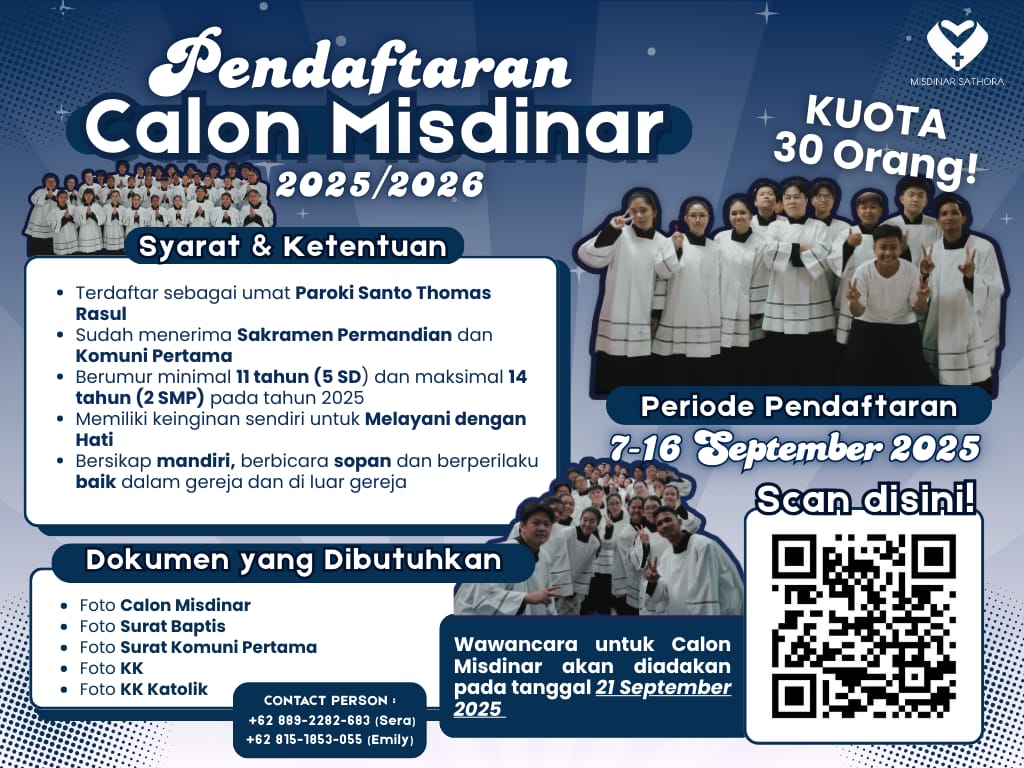 Pendaftaran Calon Misdinar 2025/2026.